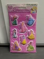 Disney Princess Puffy Stickers Tiana Cinderella Ariel Jasmine Rapunzel