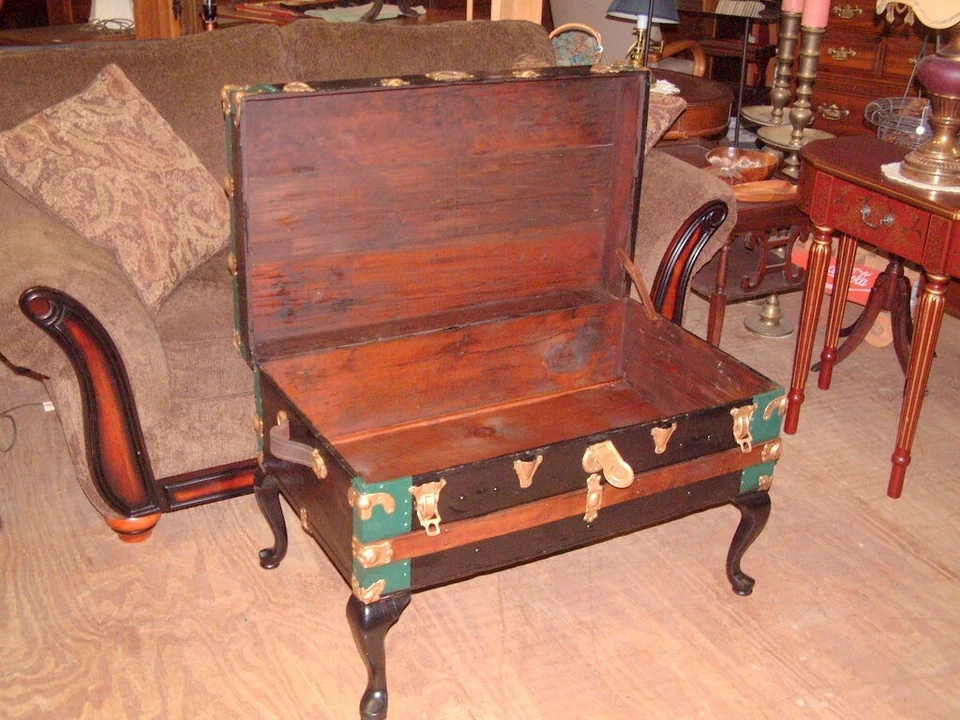 Baúl vintage, mesa de centro, cofre de almacenamiento estilo chic 36 X 24 X 22 Foto 2 de 4