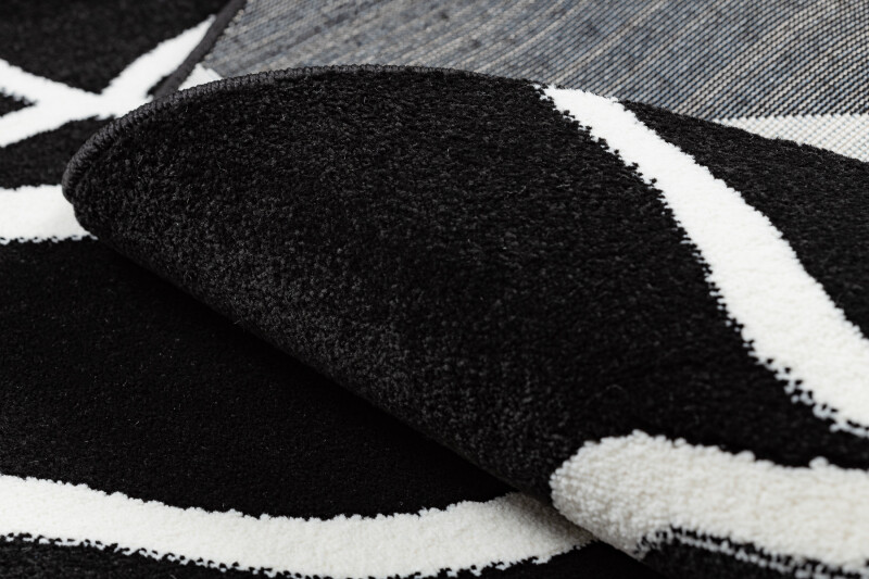 Modern Rugs 'Hampton' ROSA Rose Flowers Circle Black White Best Quality ...