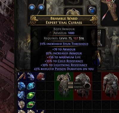 Path of Exile 2 POE2 - 1000 Def Body Armour / 156 Life / 39% Light 35% Cold Res