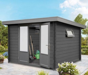 WOLFF FINNHAUS Gartenhaus Trend D, BxT: 340x332 cm ...