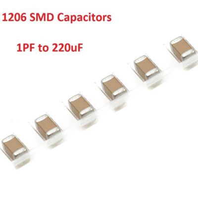 50PCS 6.3V TO 2KV 1206 SMD/SMT Capacitors Range ( 1PF to 220uF ) Ceramic MLCC