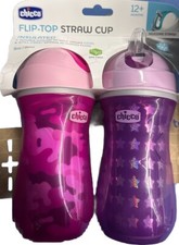 9Oz. Double-Wall Insulated Flip-Top Sippy Cup with Silicone Straw and Spill-Free