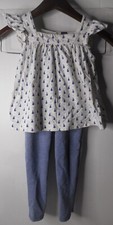 Baby Gap/Gap Kids Girls Pear Design Top Toddler 4yrs Top Gray Leggings XS 4-5