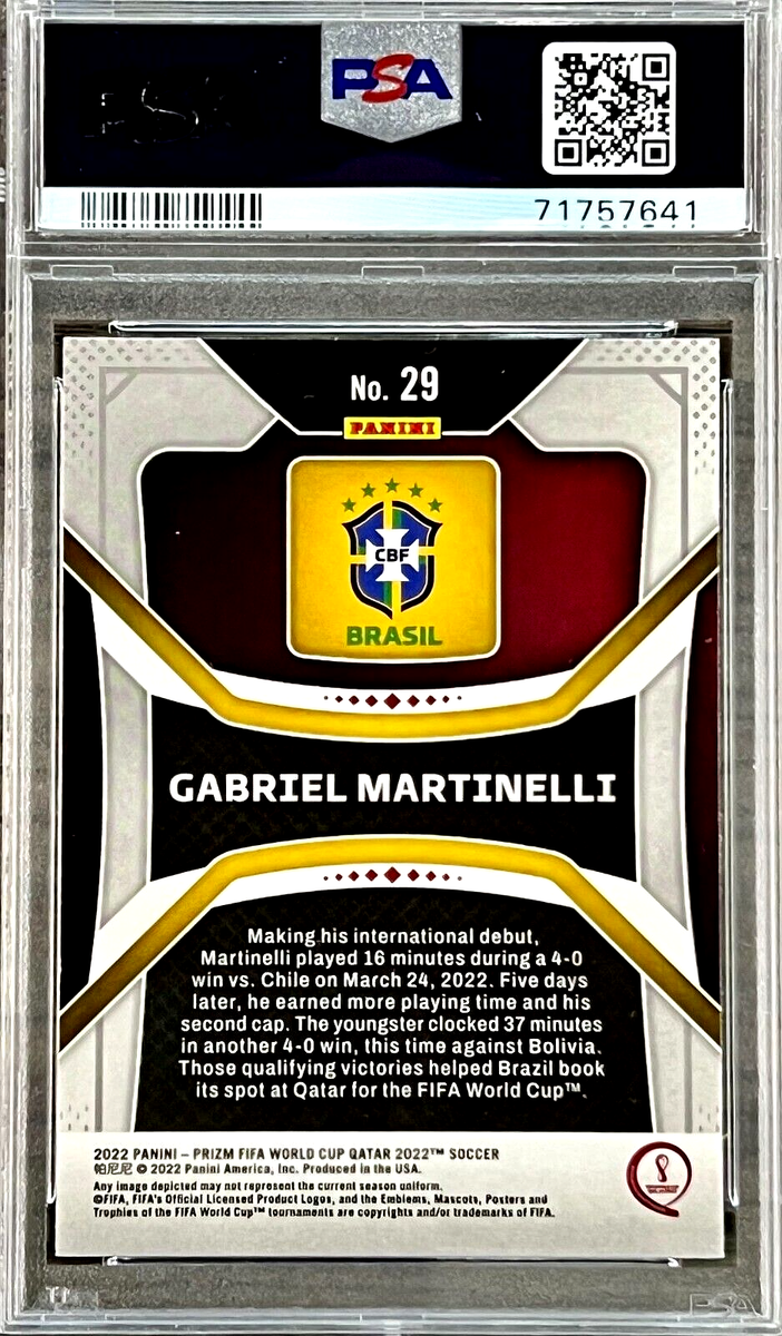 2022 Panini Prizm Gabriel Martinelli #182 (LOW POP: 79) PSA 2022 Panini Prizm Gabriel Martinelli #182 (LOW POP: 79) PSA