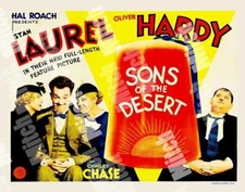 LAUREL & HARDY SONS OF THE DESERT 1933 HALF SHEET 11 X 14 POSTER LOBBY CARD