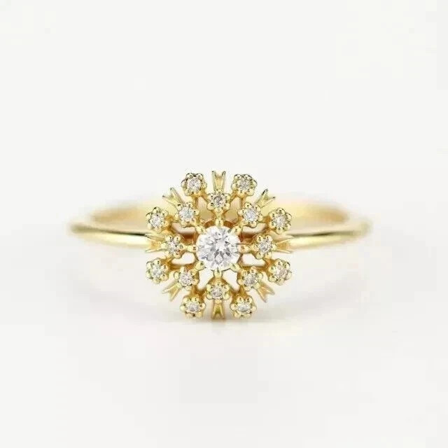 2Ct Round Cut Lab-Created Diamond Halo Engagement Ring 14k Yellow Gold Plated