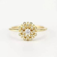 2Ct Round Cut Lab-Created Diamond Halo Engagement Ring 14k Yellow Gold Plated