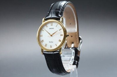 [Near MINT#] SEIKO Dolce 8N41-7030 32mm White Dial Black Band Quartz Men's Watch