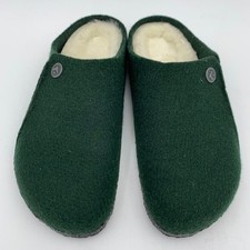 Birkenstock New w/ Box Zermatt Rivet Shearling Forest Green Wool Felt Narrow