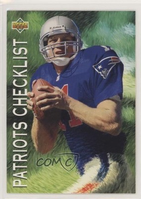 1993 Upper Deck Team Checklist Drew Bledsoe New England Patriots Rookie RC 0o8j