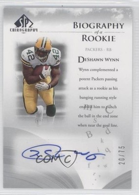 2007 SP Chirography Biography of a Rookie Silver 20/75 DeShawn Wynn Auto RC 0b2