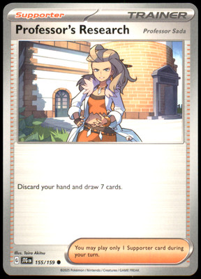 Professor's Research 155/159 JTG SV09: Journey Together Pokemon TCG Regular MP
