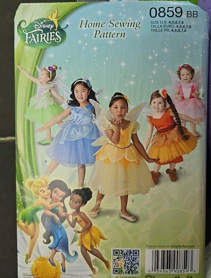Simplicity 1792/0859 Pattern Halloween Costume Child Disney Fairies - Image 3 of 4