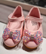 Baby M&auml;dchen Ballerinas/Mary-Jane rosa, EU 22, Glitzer-Strass Schleife, Klett