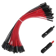 Breadboard Female to Female Jumper Wires Black Red Color for Power Lines 0.1''