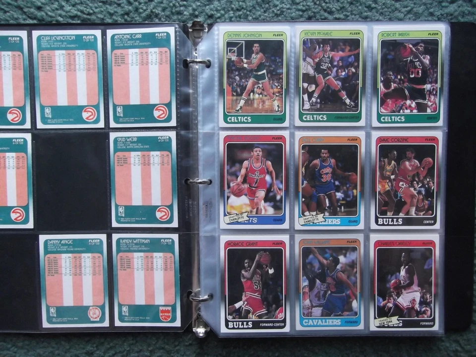 1988-89 FLEER BASKETBALL NEAR COMPLETE SET LOT(122/132)w/STICKERS(9/11)w/STARS - Image 2 of 4