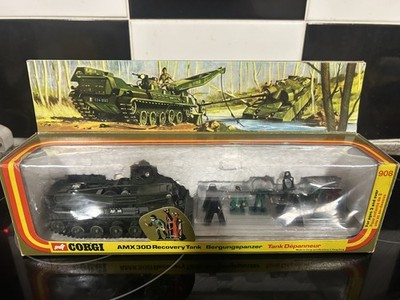 Corgi 908 AMX 30D Recovery Tank with figures 1976 first edition ORIGINAL & BOXED
