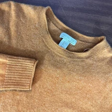 Rachel Zoe Large Brown Quiet Luxury  100% 2 Ply Cashmere Sweater  Crew Neck Read