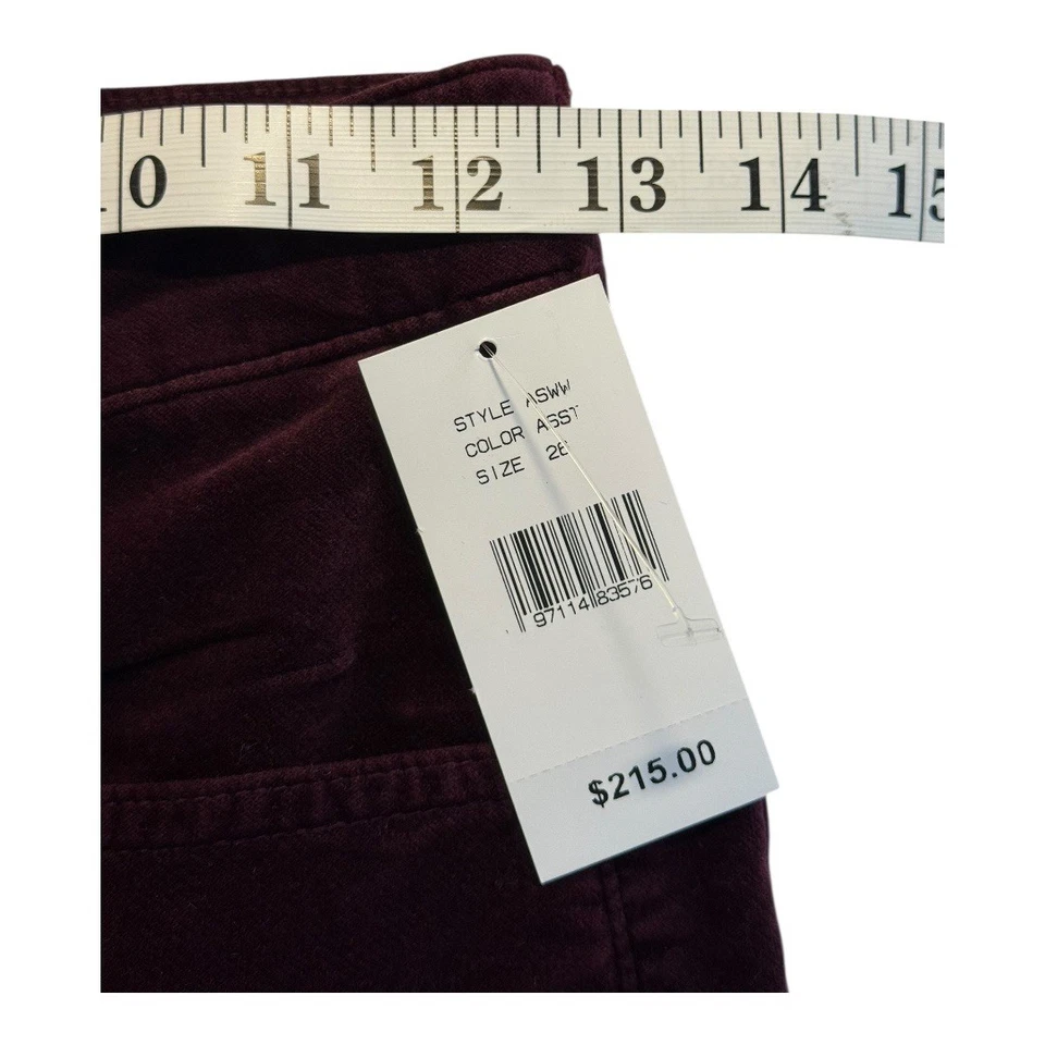 AG Adriano Goldschmied 宽腿作物灯芯绒纽扣飞裤梅子尺寸 4 (26) — 第 4/4 张图片