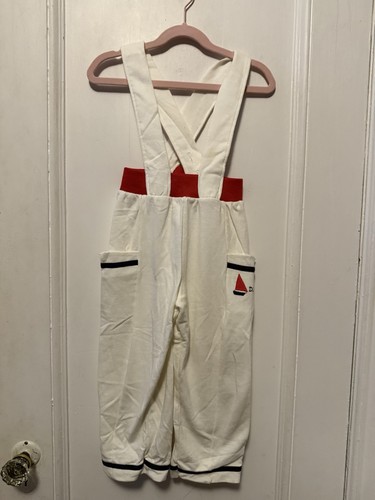 Vtg Dior Kids RARE 4T Nautical White, Blue & Red Overall Jumpsuit, Romper - Picture 3 of 13