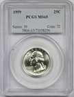 1959 25C PCGS MS 65 Washington Silver Quarter
