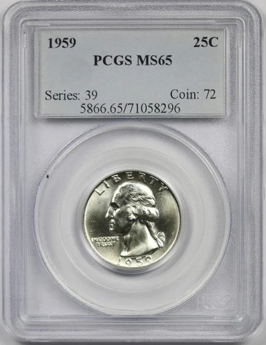 1959 25C PCGS MS 65 Washington Silver Quarter