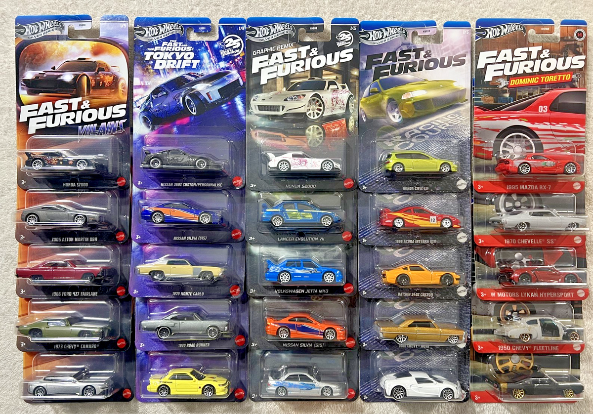 LOT OF 5 HOT WHEELS FAST & FURIOUS 5 CAR SETS ALL DIFFERENT *NEW