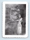 Old Vintage Photo MAN WOMAN COUPLE GHOST DOUBLE EXPOSURE CHRISTMAS TREE