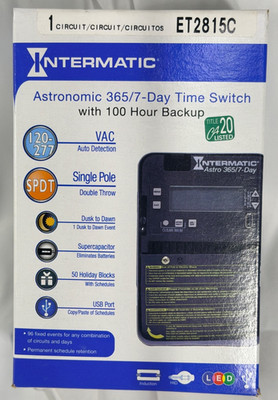 Intermatic ET2815C Astronomic 365/7-Day Time Switch 120-277V SPDT Timer NIB NEW