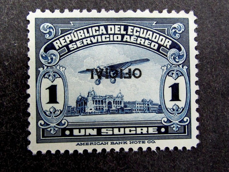 nystamps Ecuador Stamp # CO6A Mint OG H Error Signed $250 U26y454