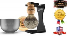 Anbbas Pure Badger Hair Shaving Brush Solid Manchurian Ash Wood