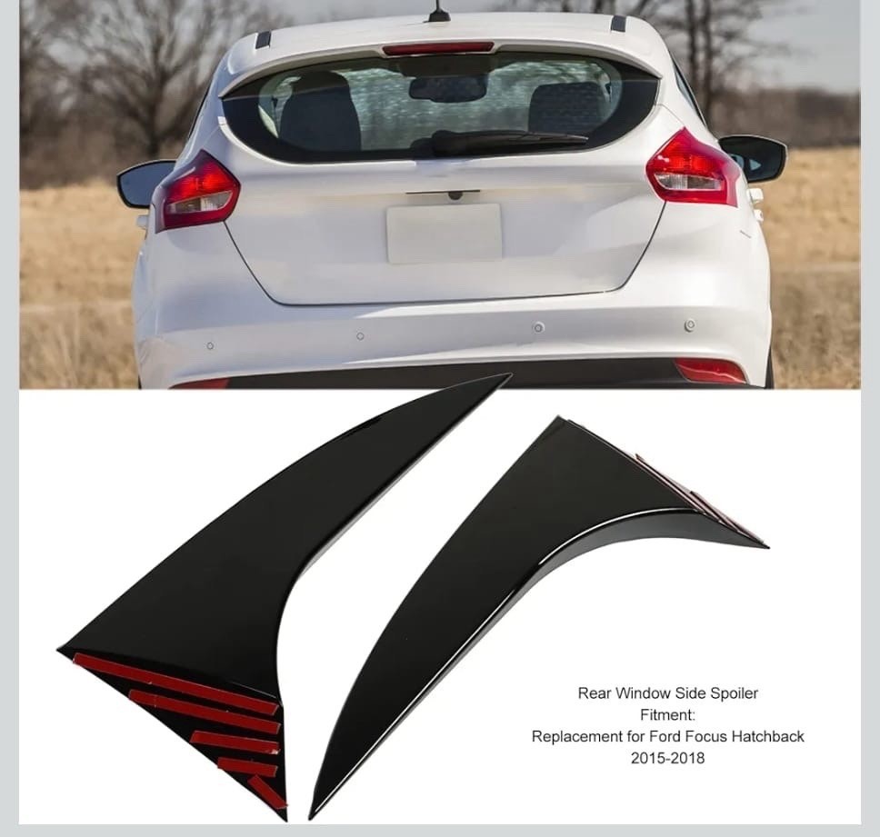 Ford Focus Hatchback Rear Window Side Spoiler Hatchback 2015-2018 Gloss Black