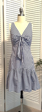 Ralph Lauren Black Label Size 2 Blue White Tie Front Nautical Summer Dress