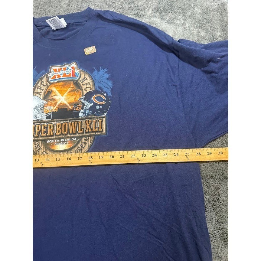 Vintage Reebok Super Bowl XLI T-Shirt Mens 3XL Colts vs Bears Navy Blue 2007 NFL thumbnail 7