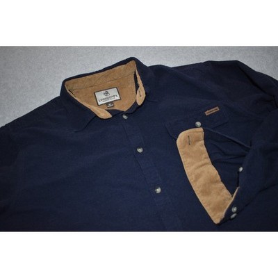 Legendary Whitetails Button Down Mens XL Navy Blue Corduroy Trim Buck