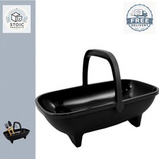 Set of 2 Black Garden Trugs 53cm Plastic Planter Baskets for Gardening