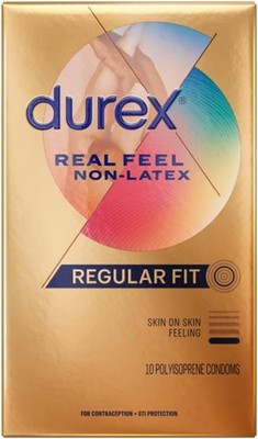 Durex Real Feel Non Latex Condoms Lubricated Skin Feel 10 Count Latex Free