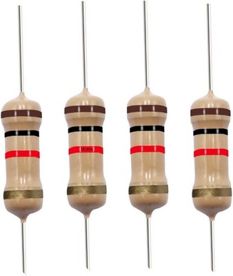 1K Ohm Carbon Film Single Fixed Resistor - 1/2 W (0.5 Wat Number of Items: 100