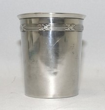 Taufbecher Kreuzband Brosse & Cie  Paris Frankreich 800er Silber H. 7,0 41,0 g.