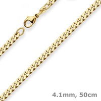 4,1Mm Panzerkette Goldkette Collier Halskette Aus 585 Gold Gelbgold 50Cm