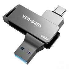 32GB USB Flash Drive Memory Stick Type-C USB-A Dual Interface High-Speed OTG 