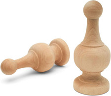 Unfinished Wood Finials Decorative, 4-1/4 Inch, for Bed Post Finial, Curtain Rod