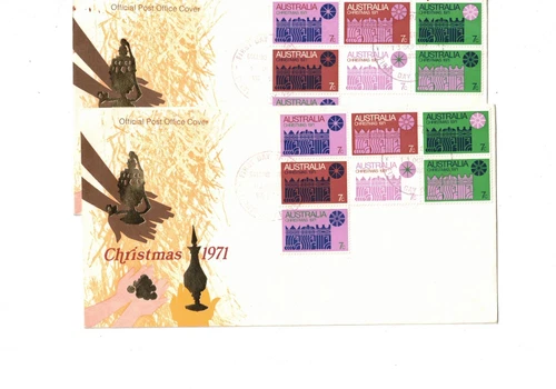 Australia 1971 Xmas on UNADDRESSED OFFICIAL FDCs       (4 Covers)