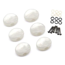 6Pcs Guitar Tuning pegs Tuners Machine Head Small Elliptic Buttons White Pearl