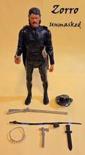 Zorro unmasked outlaw figure + 11 Accessories Marx Johnny West custom + sword