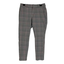 Old Navy Pixie Pants Womens 10 Black Plaid High Rise Ankle Skinny Stretch