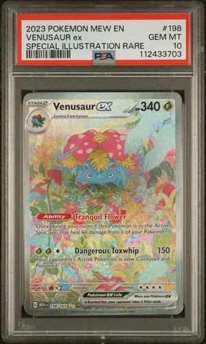 2023 POKEMON MEW EN-151 SPECIAL ILLUSTRATION RARE #198 VENUSAUR EX PSA 10