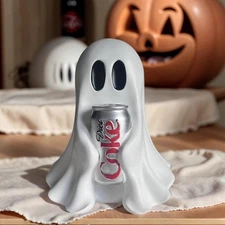 New COCA-COLA Ghost Figurine Holding Diet Coke Can Halloween No drinks