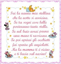 Schema Punto Croce Copertina Filastrocca Culla Corredo Nascita Ricamo Disney